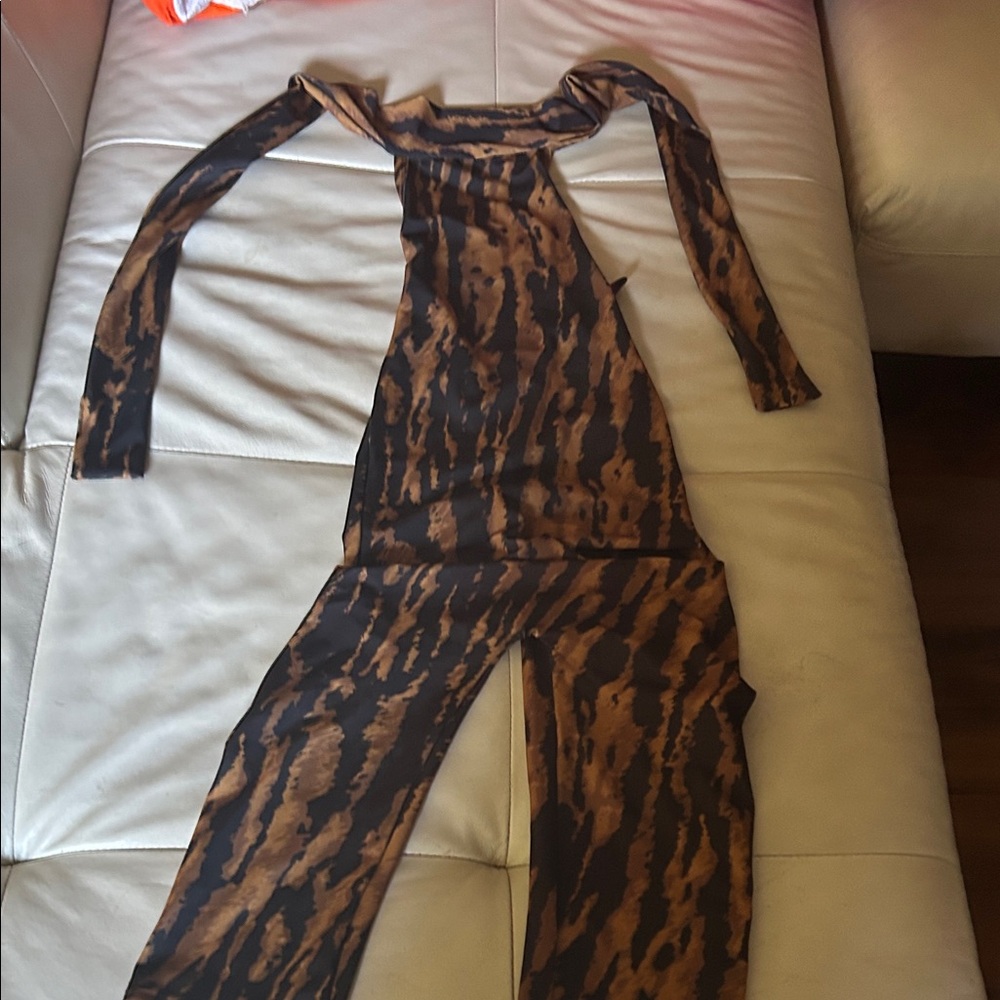 Stylish Brown and Black Jumpsuit